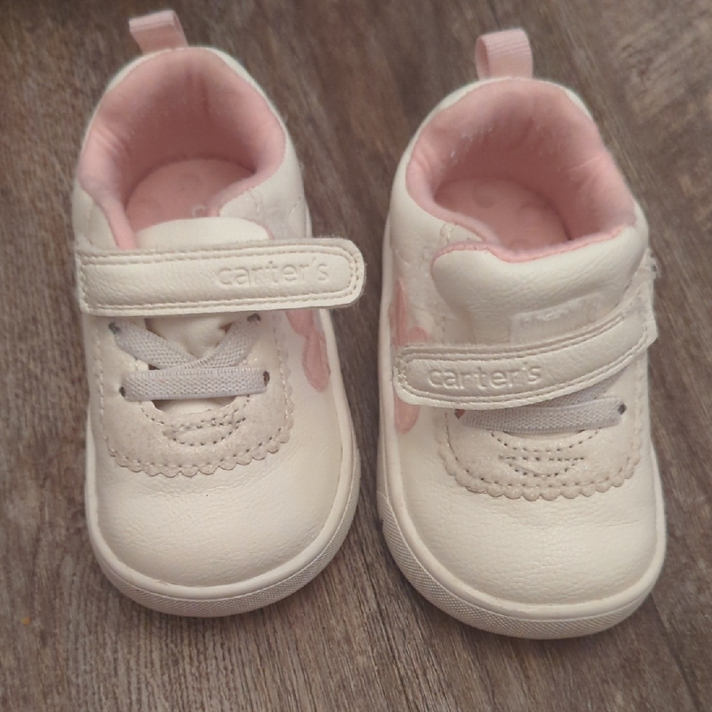 Carter's Cream and Pink Kids Sneakers